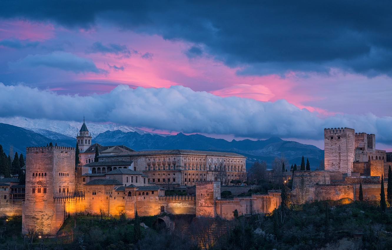 Wallpaper The Sky Evening Spain Granada Alhambra