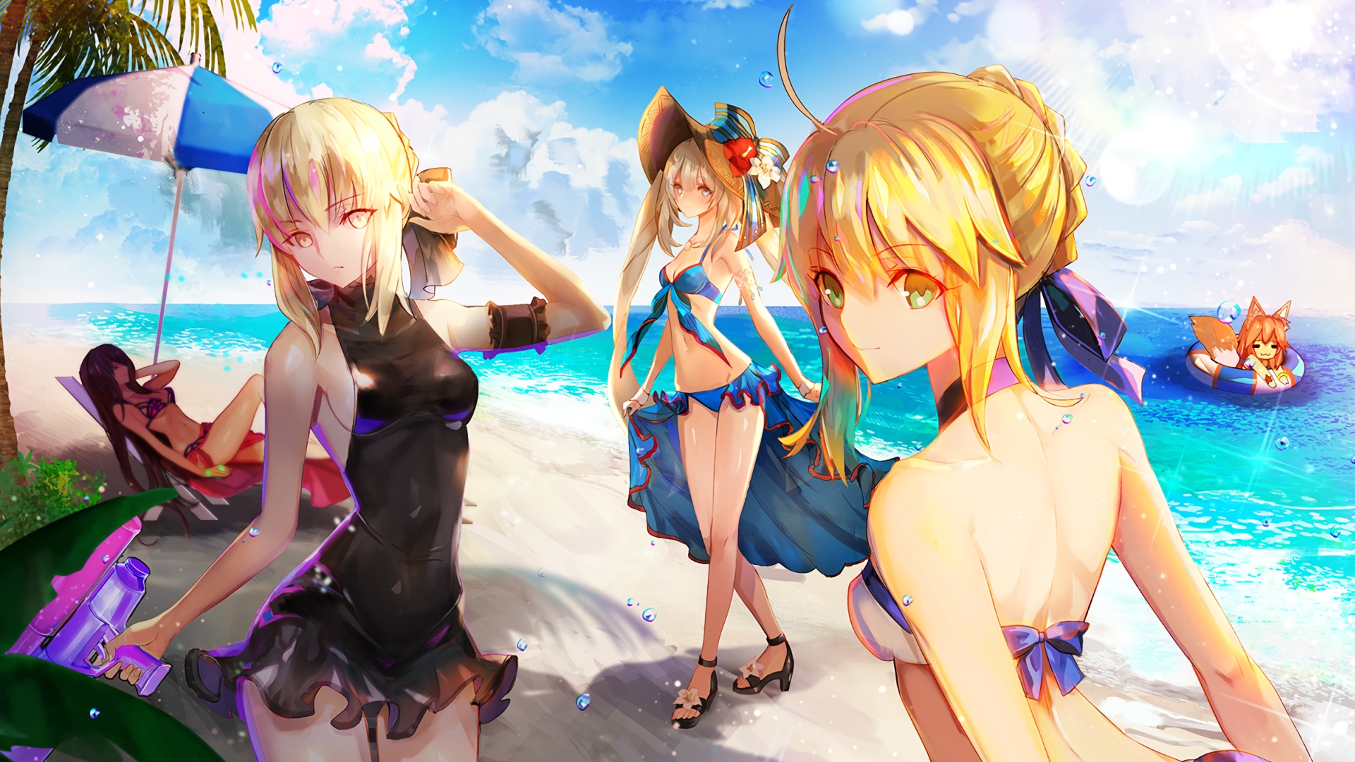 Anime Beach Girls HD Wallpaper Id
