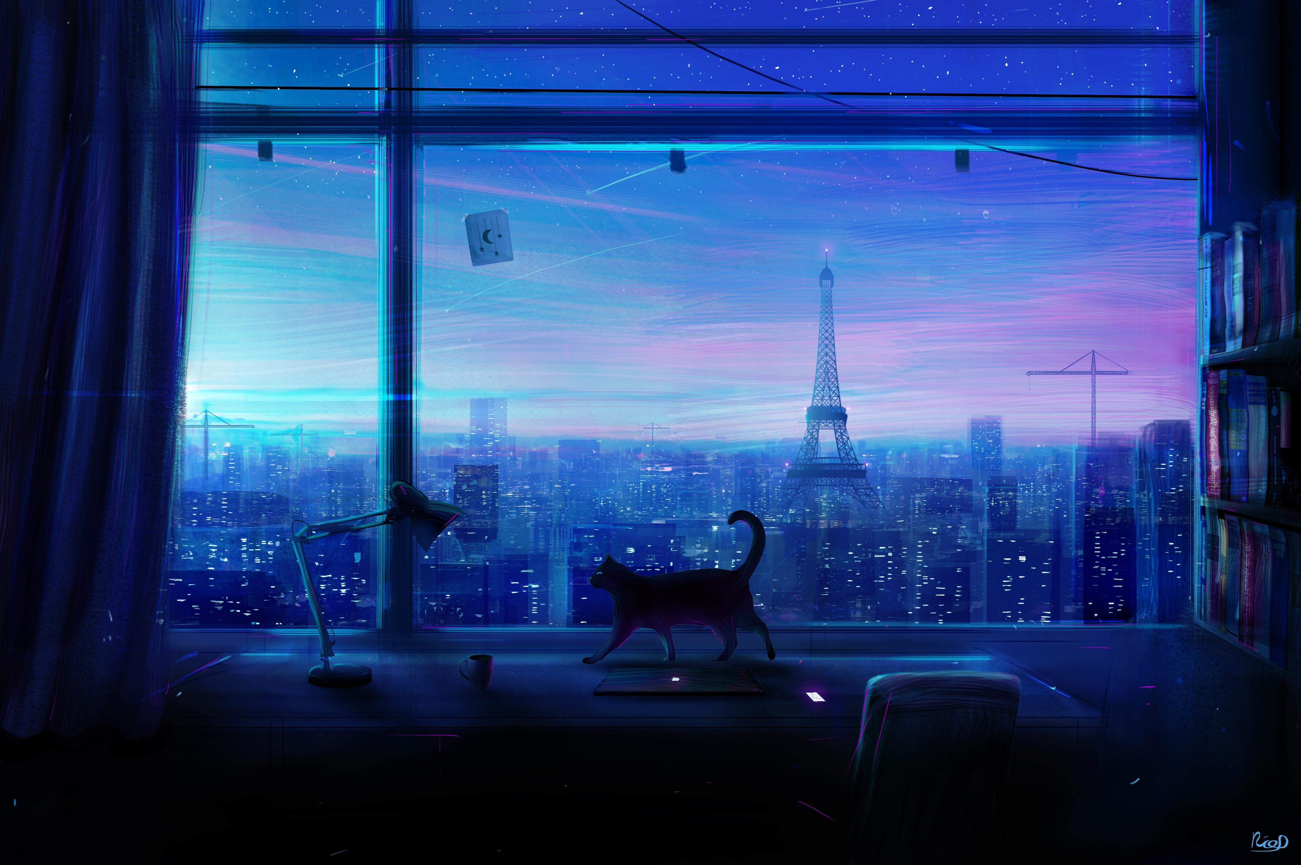 Anime City Painting Ultra HD Desktop Background Wallpaper for  Widescreen   UltraWide Desktop  Laptop  Tablet  Smartphone