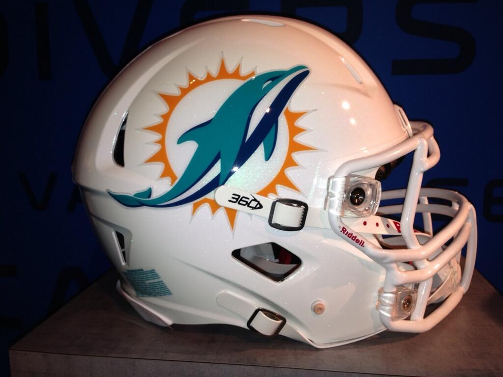 Detailed Look At Miami Dolphins New Football Helmets For Photo