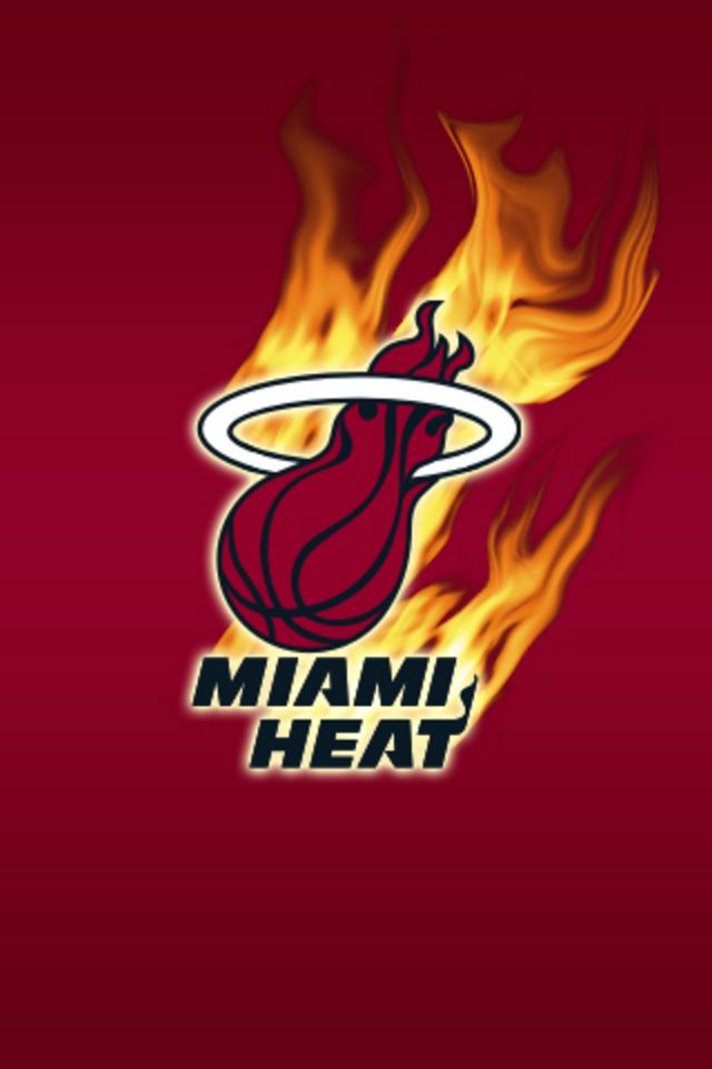 Miami Heat Logo With Flames And Red Background From