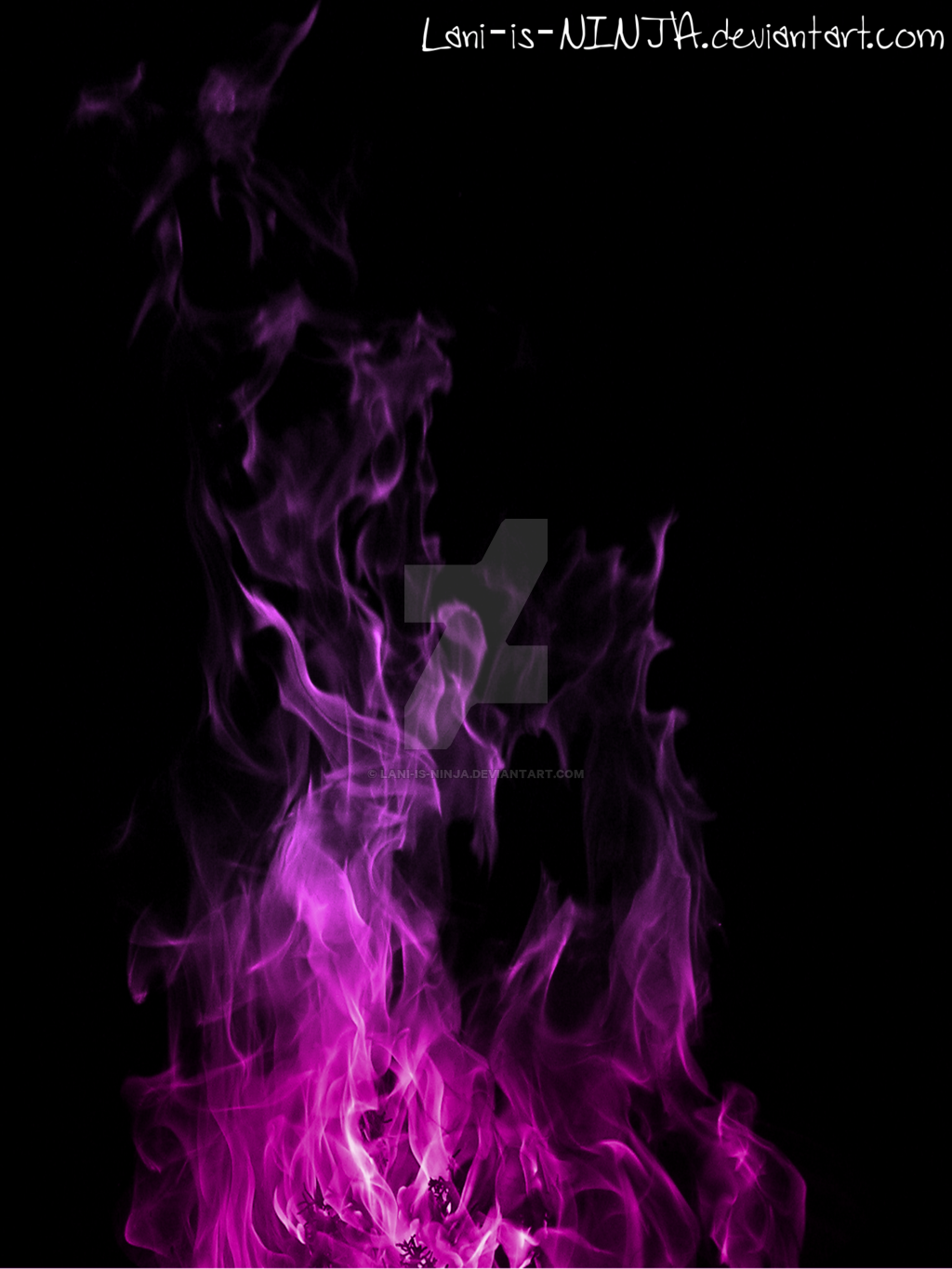 Purple flames with black background by Lani is NINJA on
