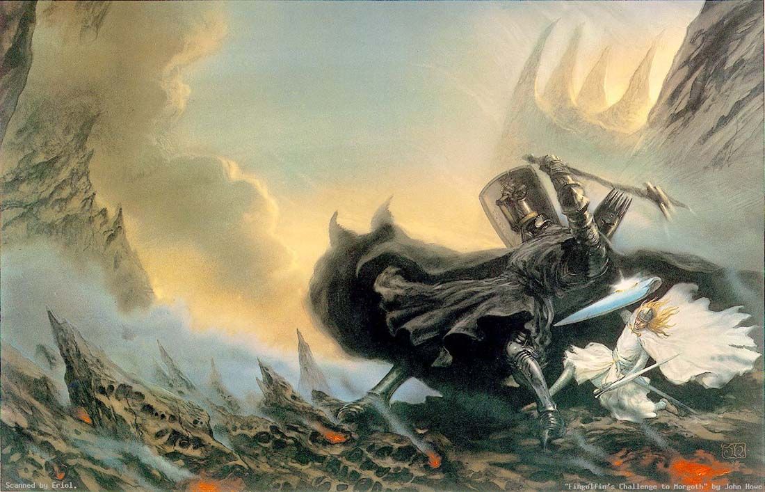 Fingolfin In Single Combat With Morgoth John Howe Tolkien