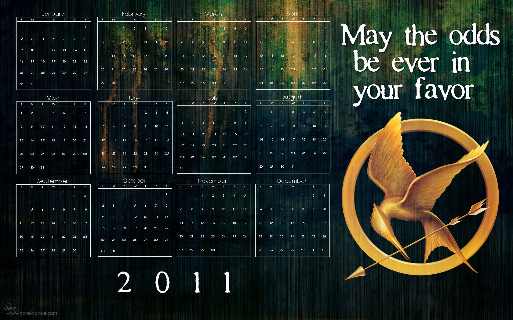 The Hunger Games 2011 Calendar Wallpaper   The Hunger Games Wallpaper 1680x1050
