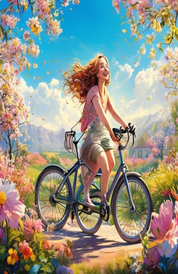 Girl And Bike Wallpaper