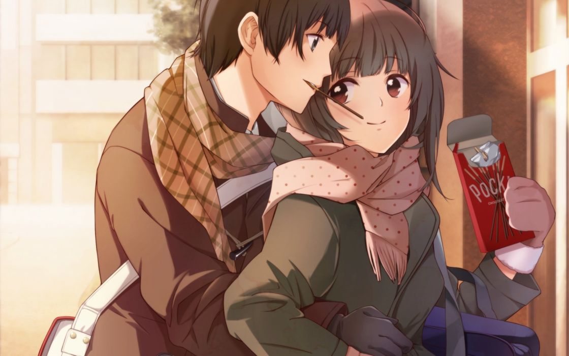 Art Boy Anime Two Woman Tacm Couple Hugging Wallpaper