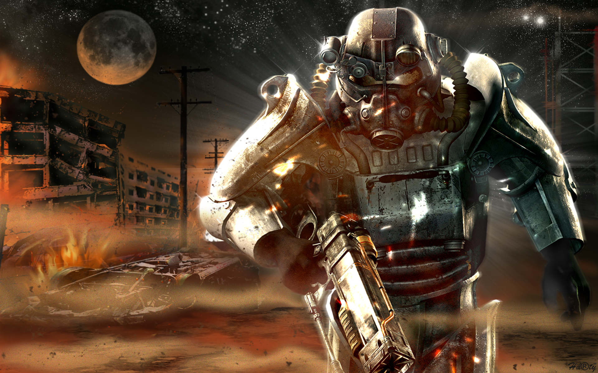 Fallout Sci Fi Warrior Mask Weapon Gun Apocalyptic F Wallpaper