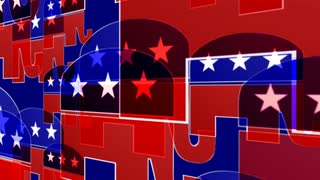 Republican Symbol Fly Through Backwards Looping Background