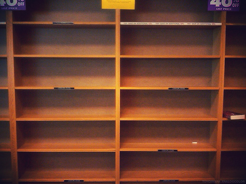 Empty Bookshelf Image Wallpaper