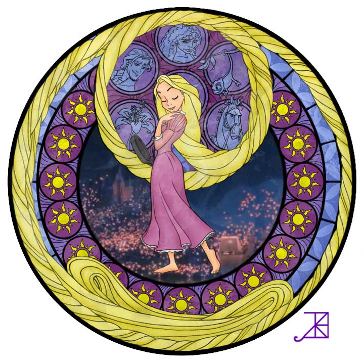 Disney Stained Glass Line Art And Coloring S