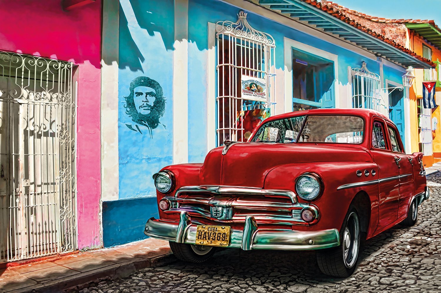 Great Art Cuban Old Timer Car Wallpaper Havana Che Guevara