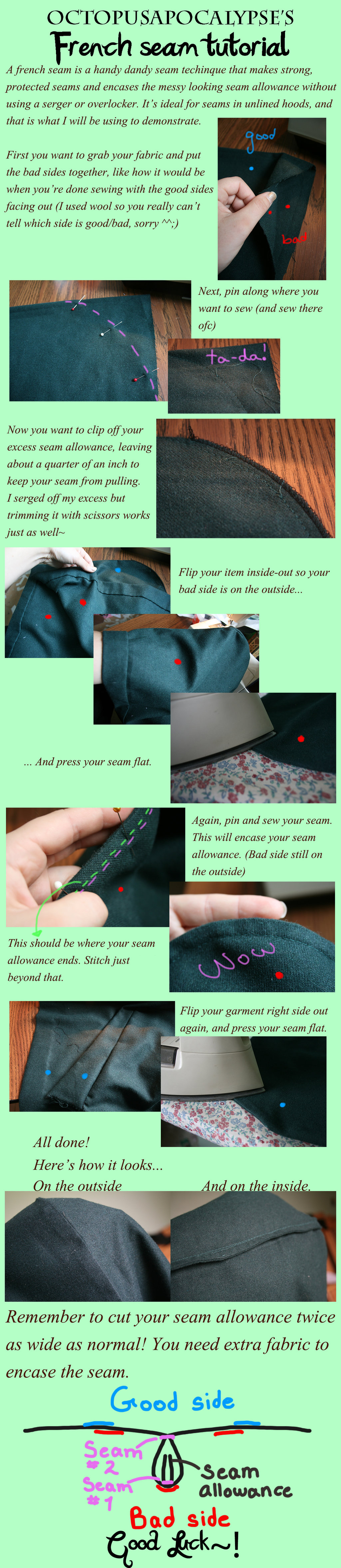 French seam tutorial by Octopusapocalypse on