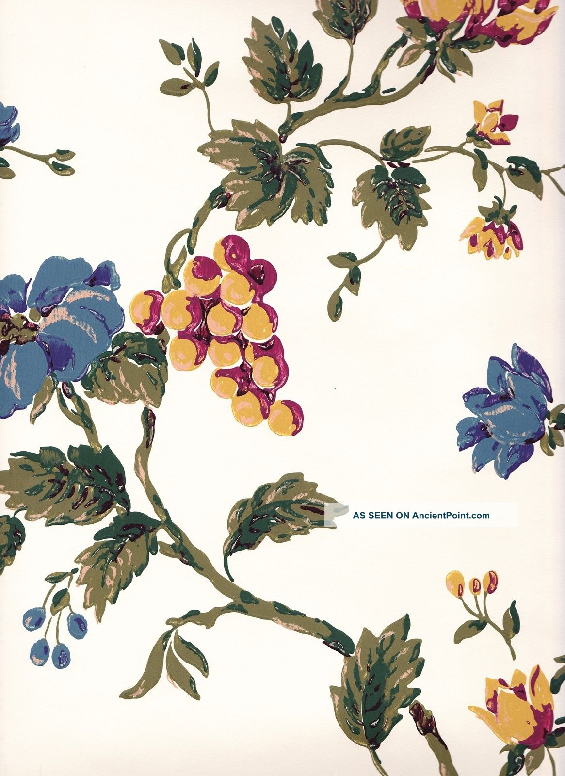 Historic Federal Reproduction Wallpaper Pineapple Fruit Vine Arts