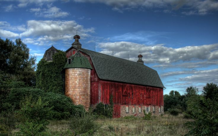 Country Barn Scene HDr Wallpaper Old