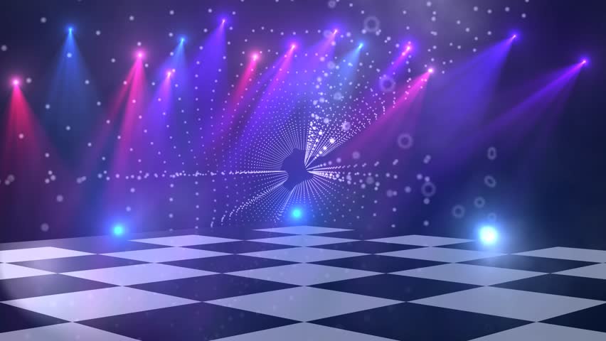 Virtual Dance Floor Disco Lights Background For Titles