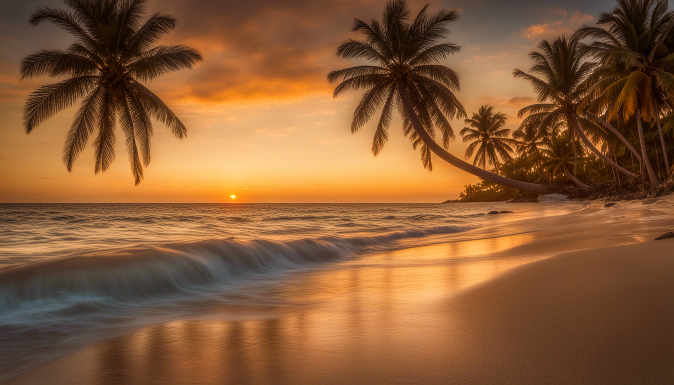 Tropical Beach Sunset Wallpaper