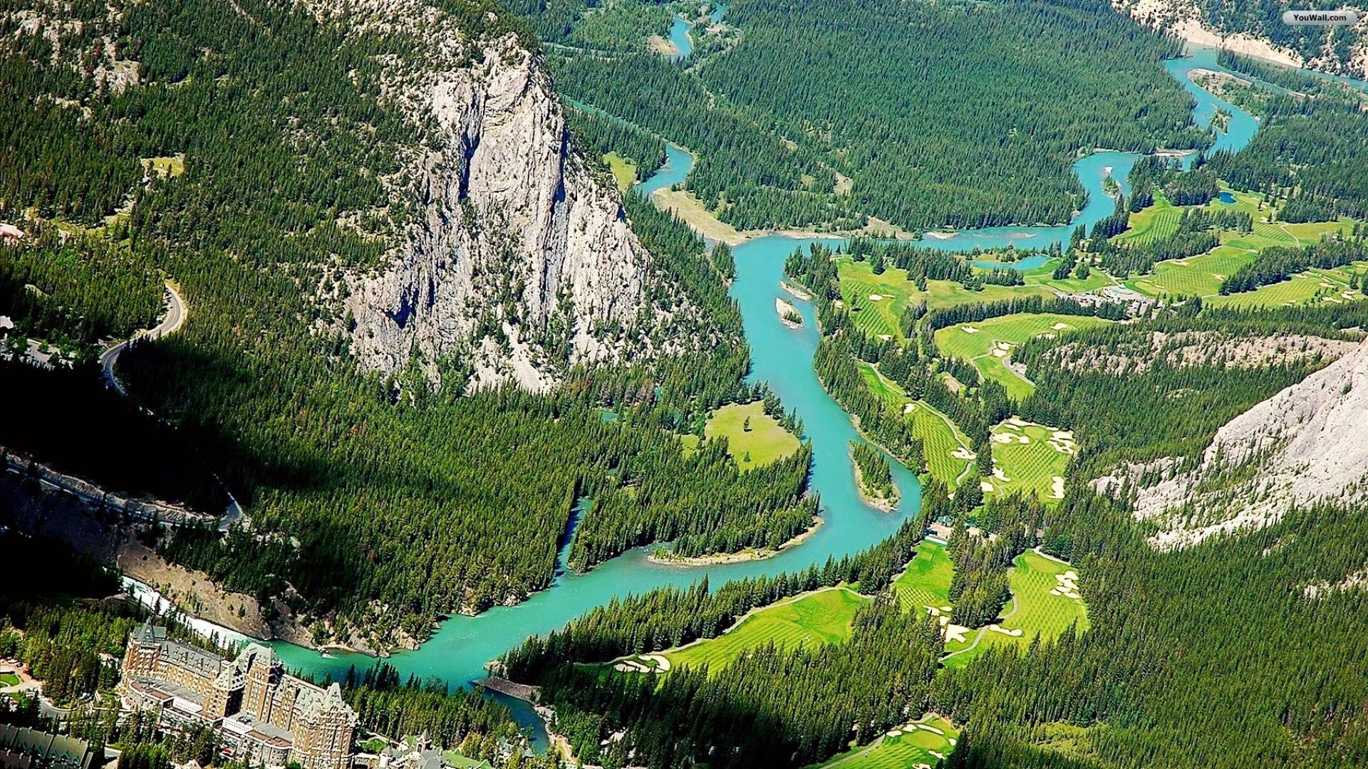 Wallpaper Blue Banff River