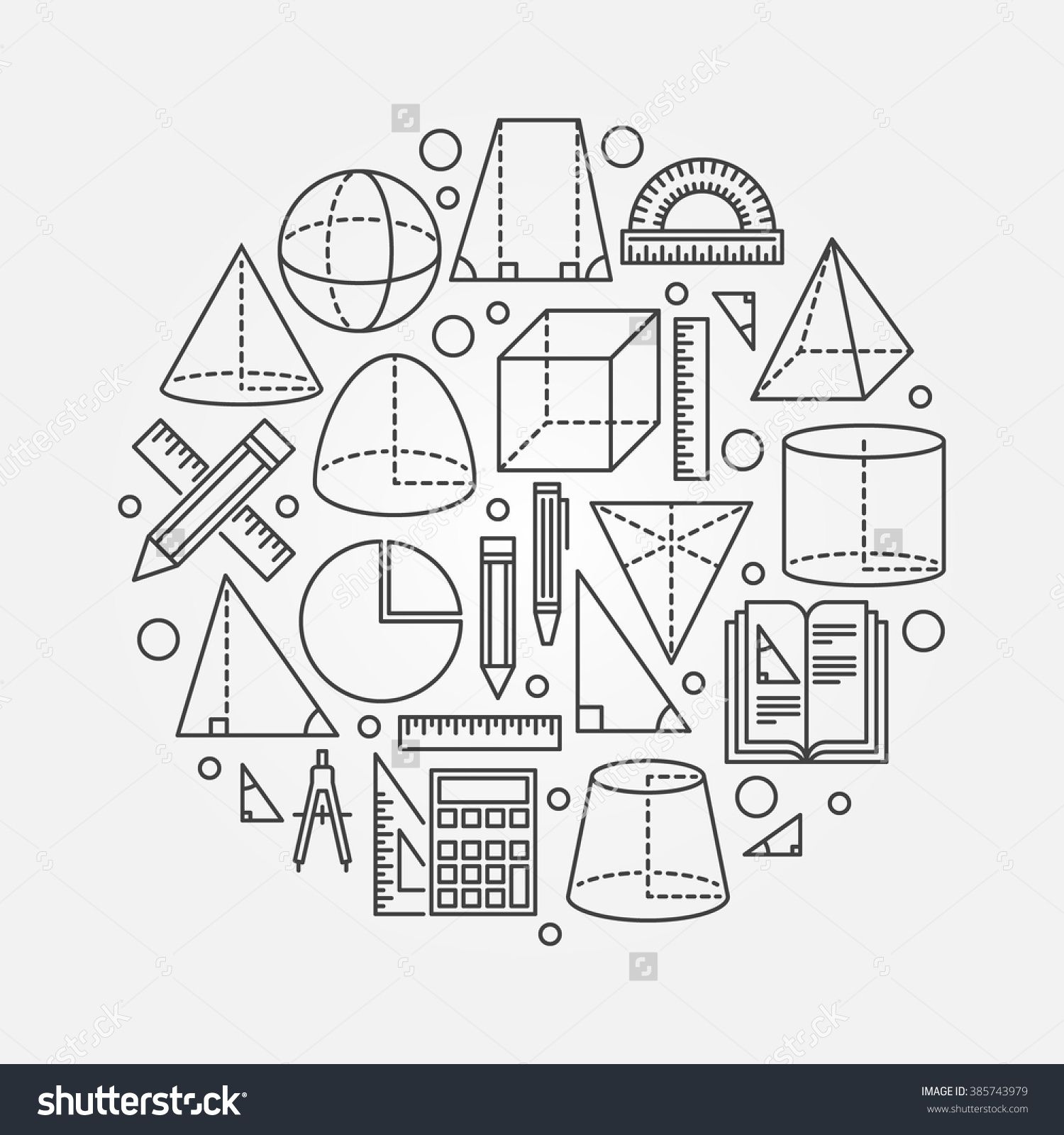 Trigonometry And Geometry Illustration Vector Round Or