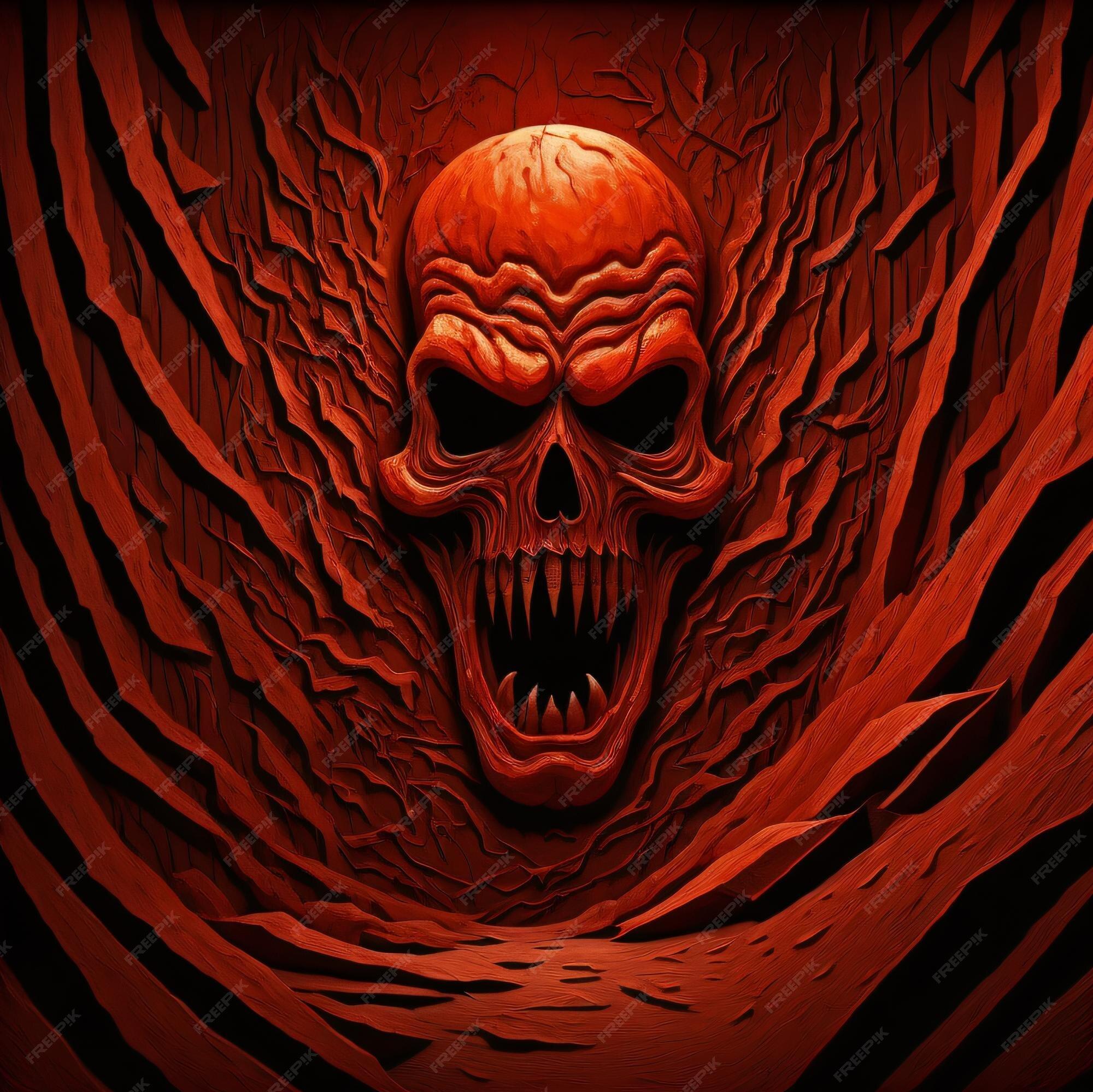 Premium Photo A Poster With Monster Head And Red Background