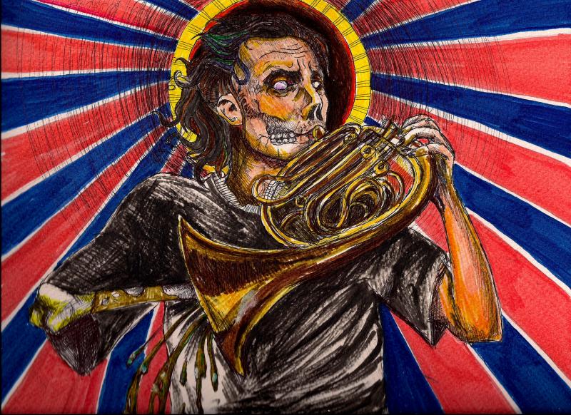 Zombie With French Horn By Acidolka888