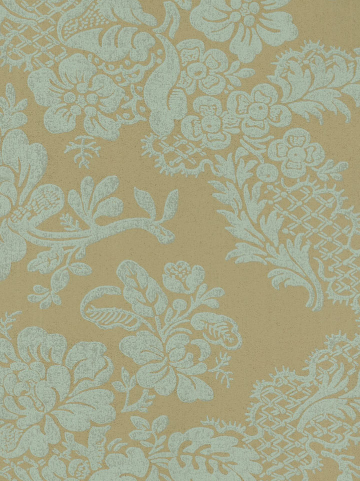 York Brown Antique Gold Teal Damask Wallpaper A513a Da2395