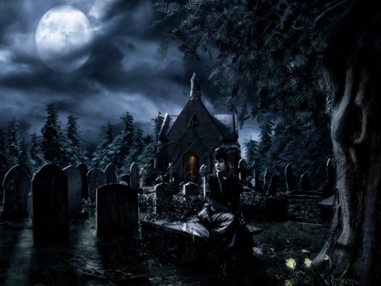 A Gothic Night Wallpaper And Background Image