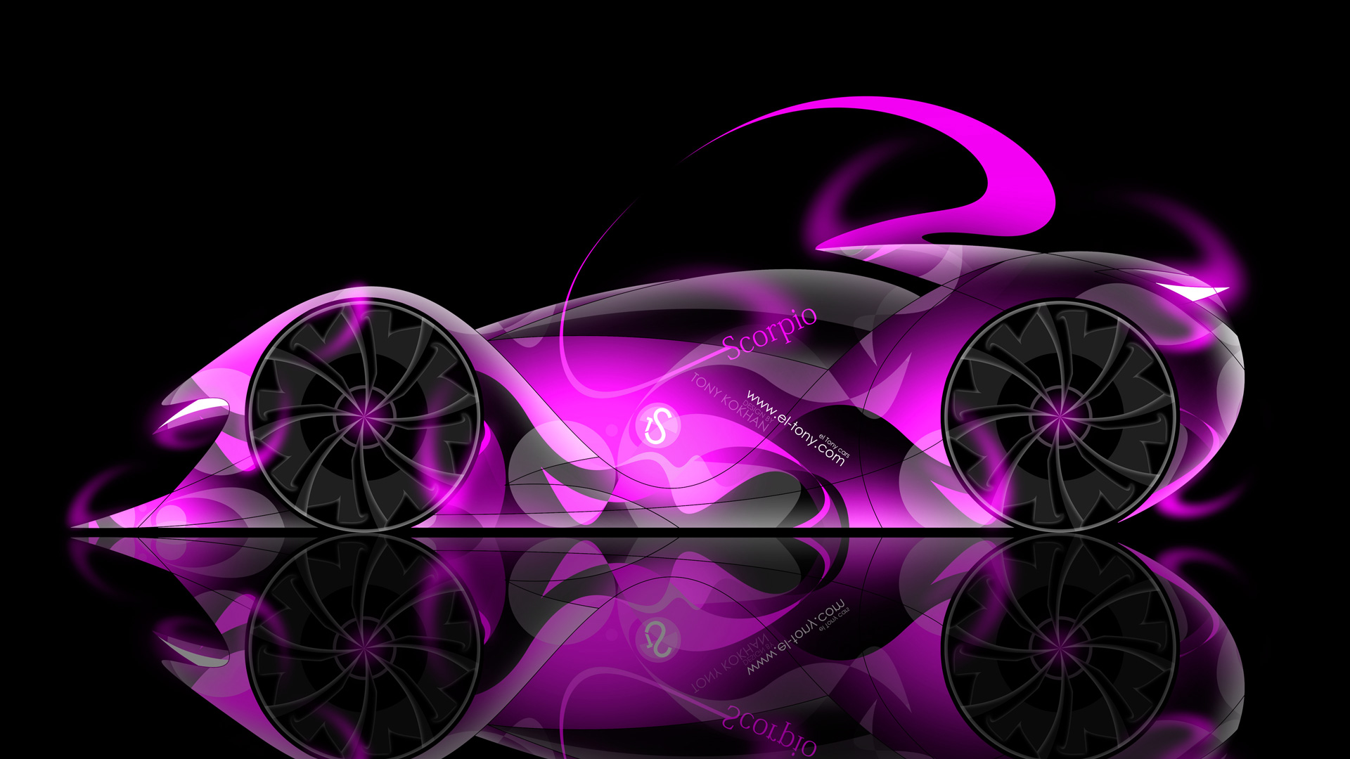Tony Style Ts Scorpio Abstract Pink Neon Car HD Wallpaper Design