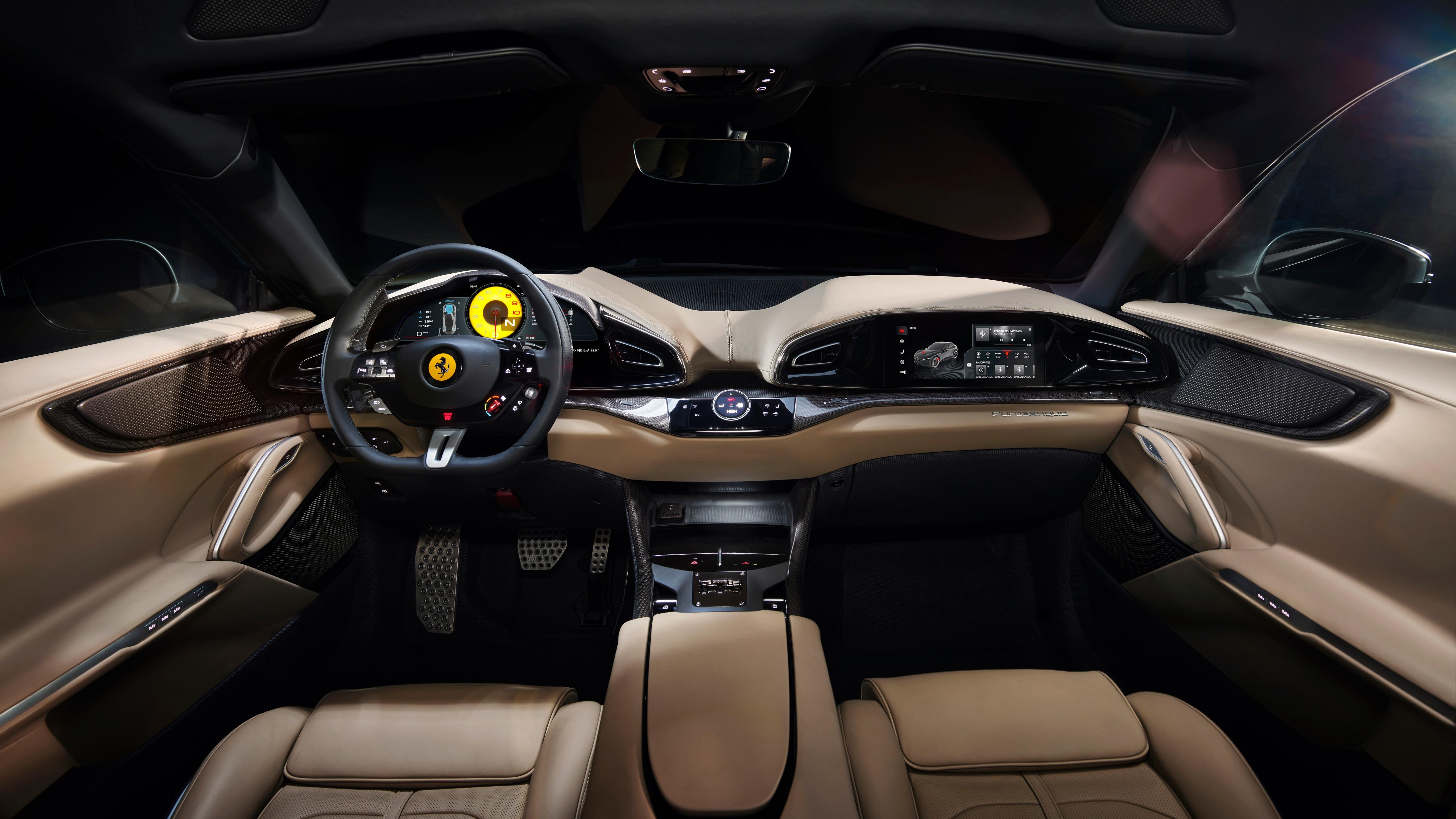 Ferrari Purosangue 2022 4K 8K Interior Wallpaper   HD Car