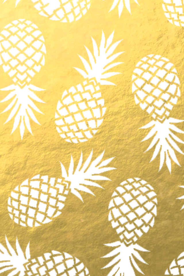 Gold Pineapples iPhone Wallpaper
