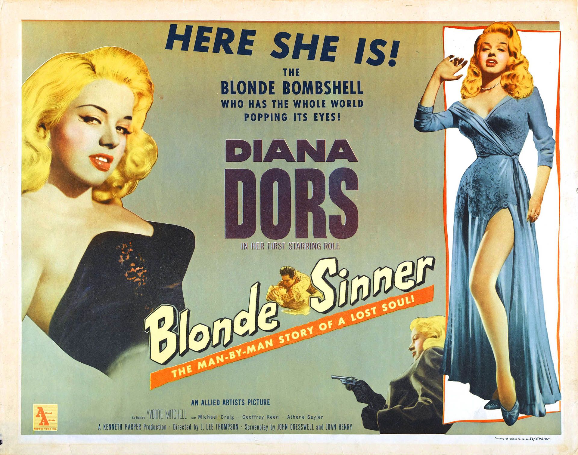 1950 movie posters Blonde Sinner   1950s B Movie Posters