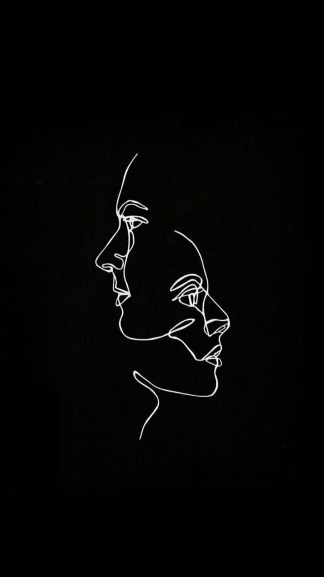 Black And White Art Faces Wallpaper