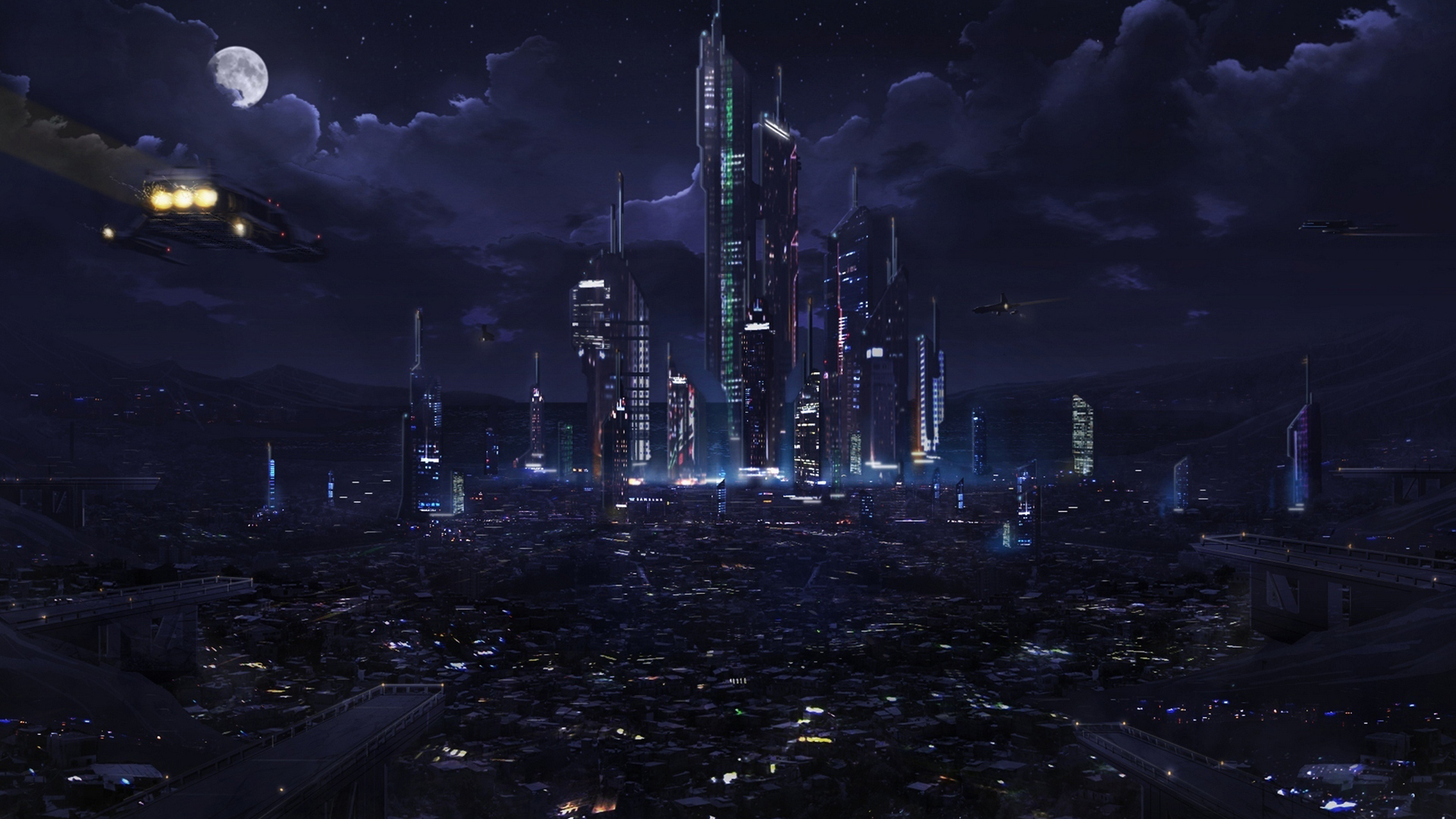 Futuristic City Wallpaper Allsizewallpaper