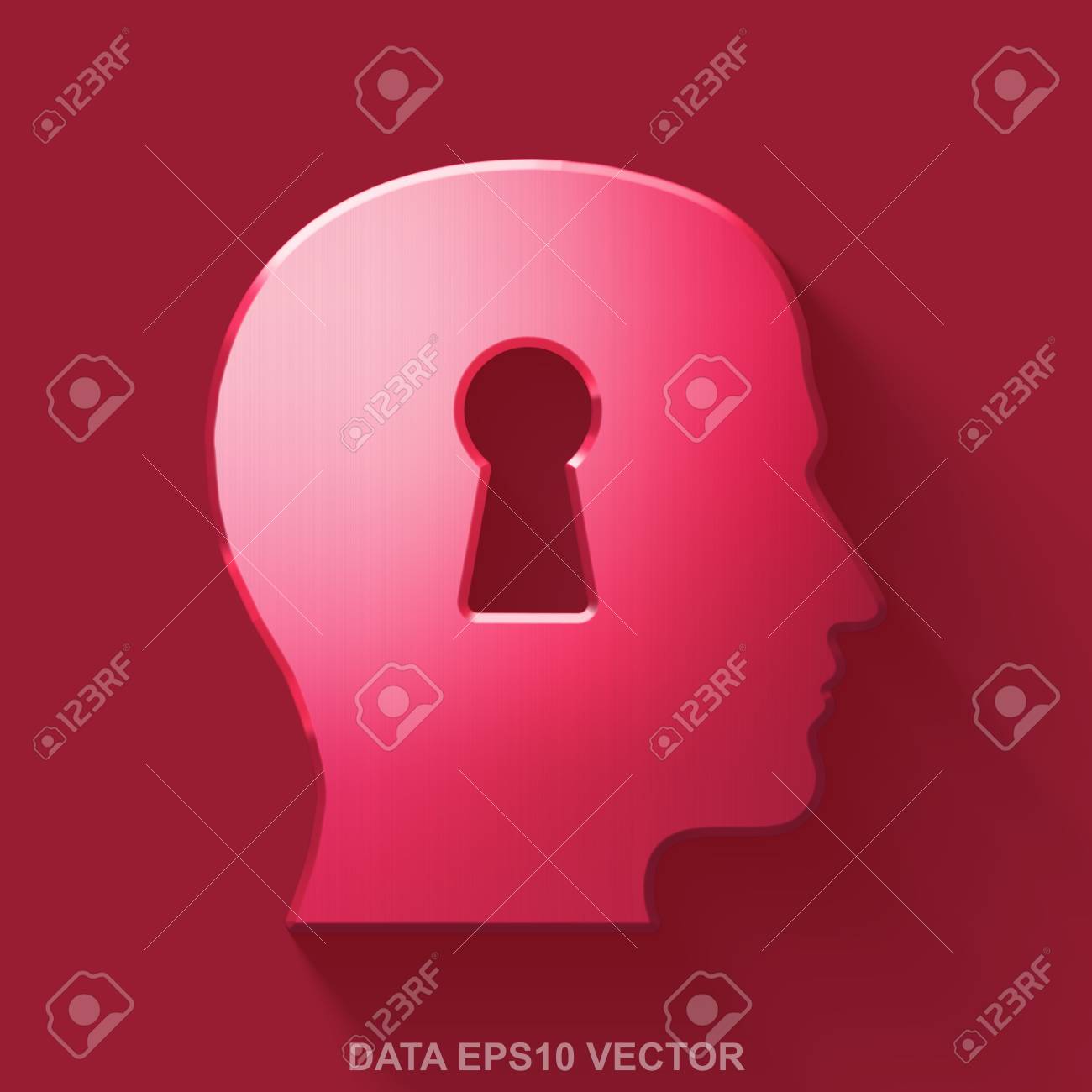 Free download Flat Metallic Data 3D Icon Red Glossy Metal Head With