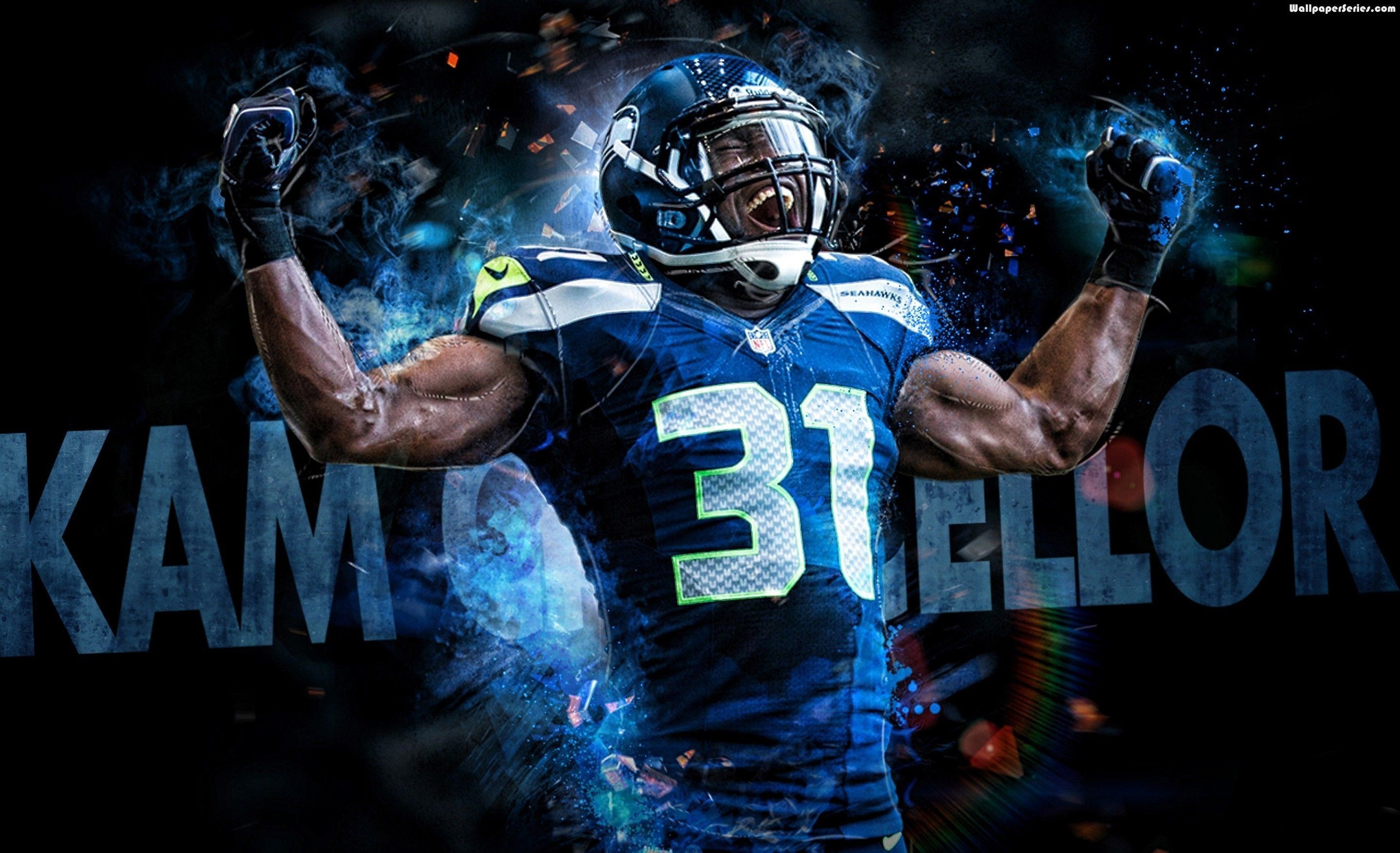 Kam Chancellor, Seattle Seahawks strong safety, celebrates a victory