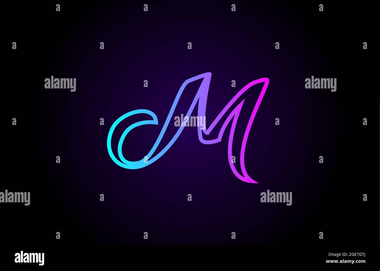 🔥 Free download pink blue M line alphabet letter logo for business and company [1300x929] for