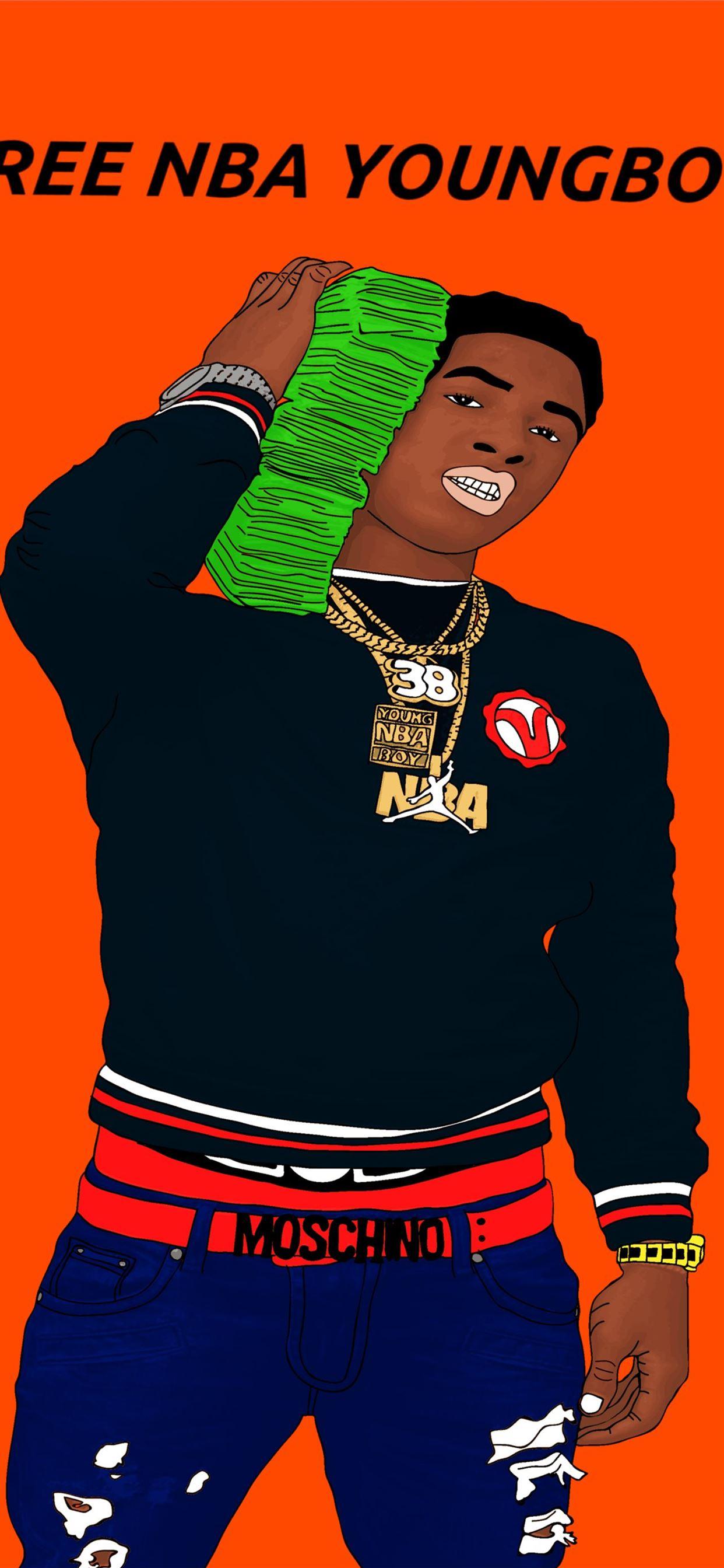 Background Nba Youngboy Cartoon iPhone Wallpaper