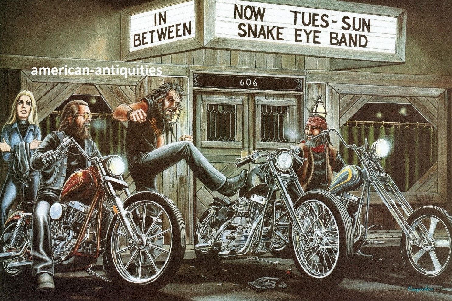 Dave David Mann Biker Art Motorcycle Poster Print Jpg