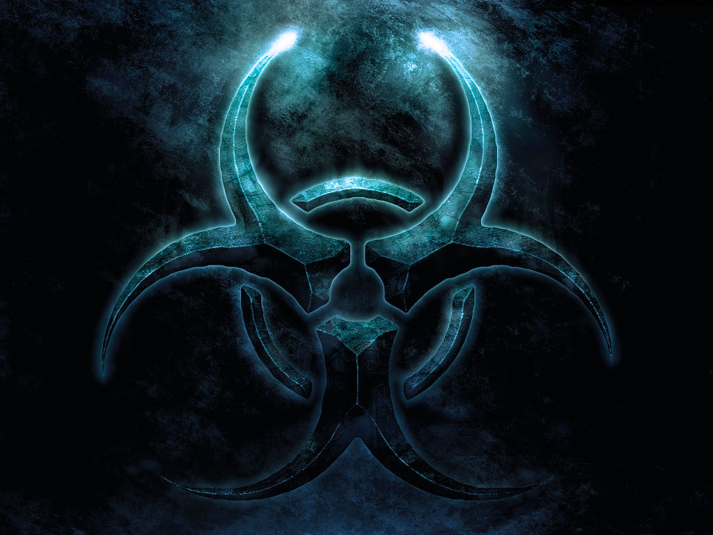Biohazard Blue Logo Symbol