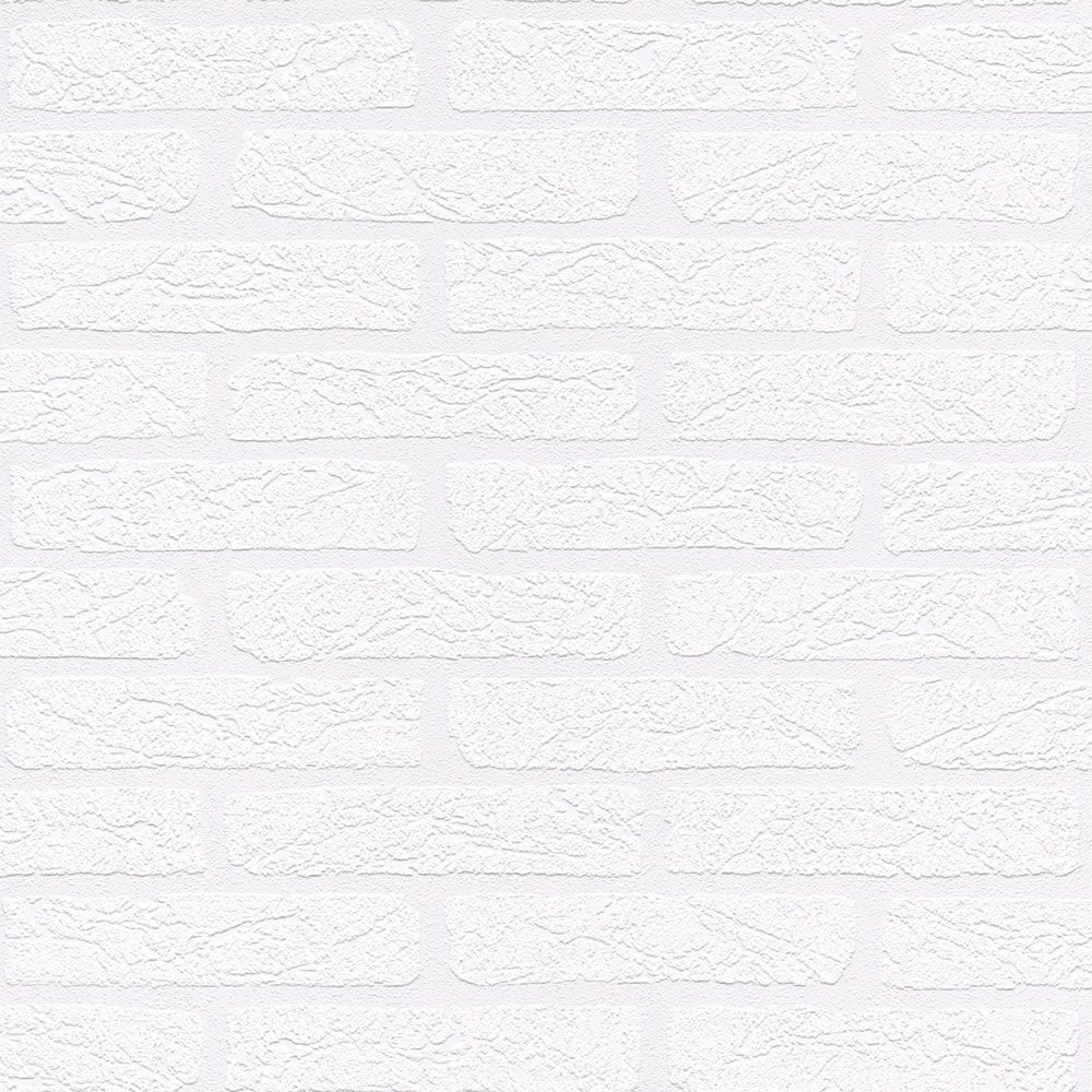 White Brick Texture Effect Wallpaper