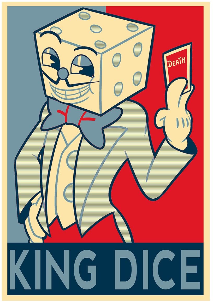 Poster Cuphead Propaganda King Dice Formato a3 Cm