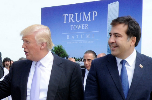 Donald Trump And President Saakashvili In Batumi April A Banner