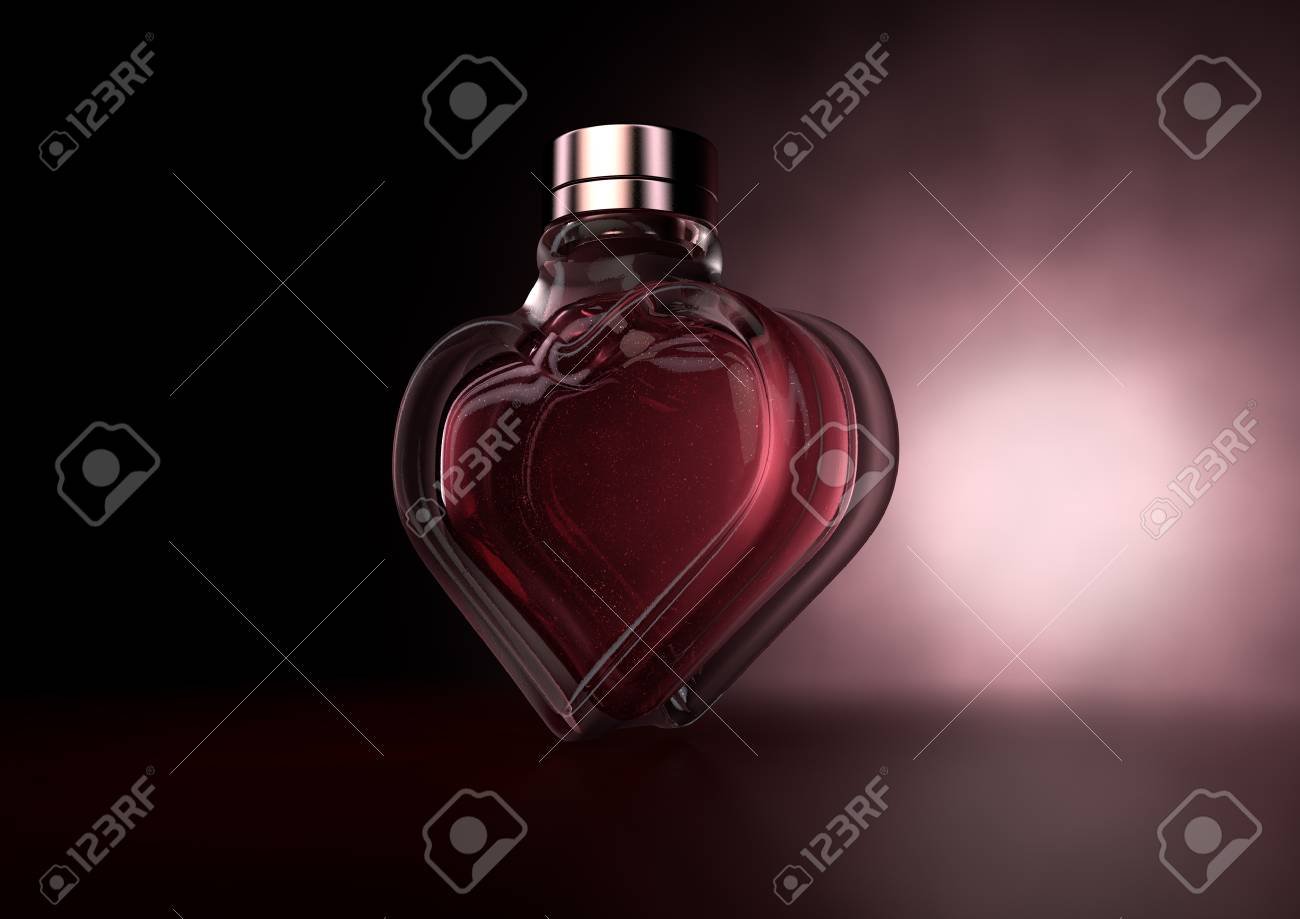 Free download A Love Concept Showing A Heart Shaped Glass Bottle Of Red