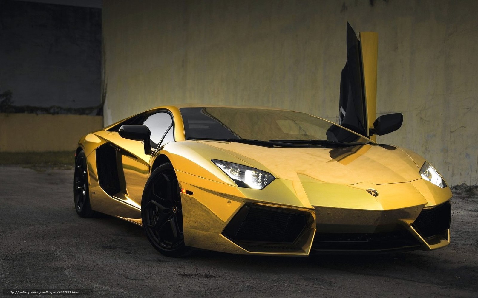 Wallpaper Car Gold Lamborghini
