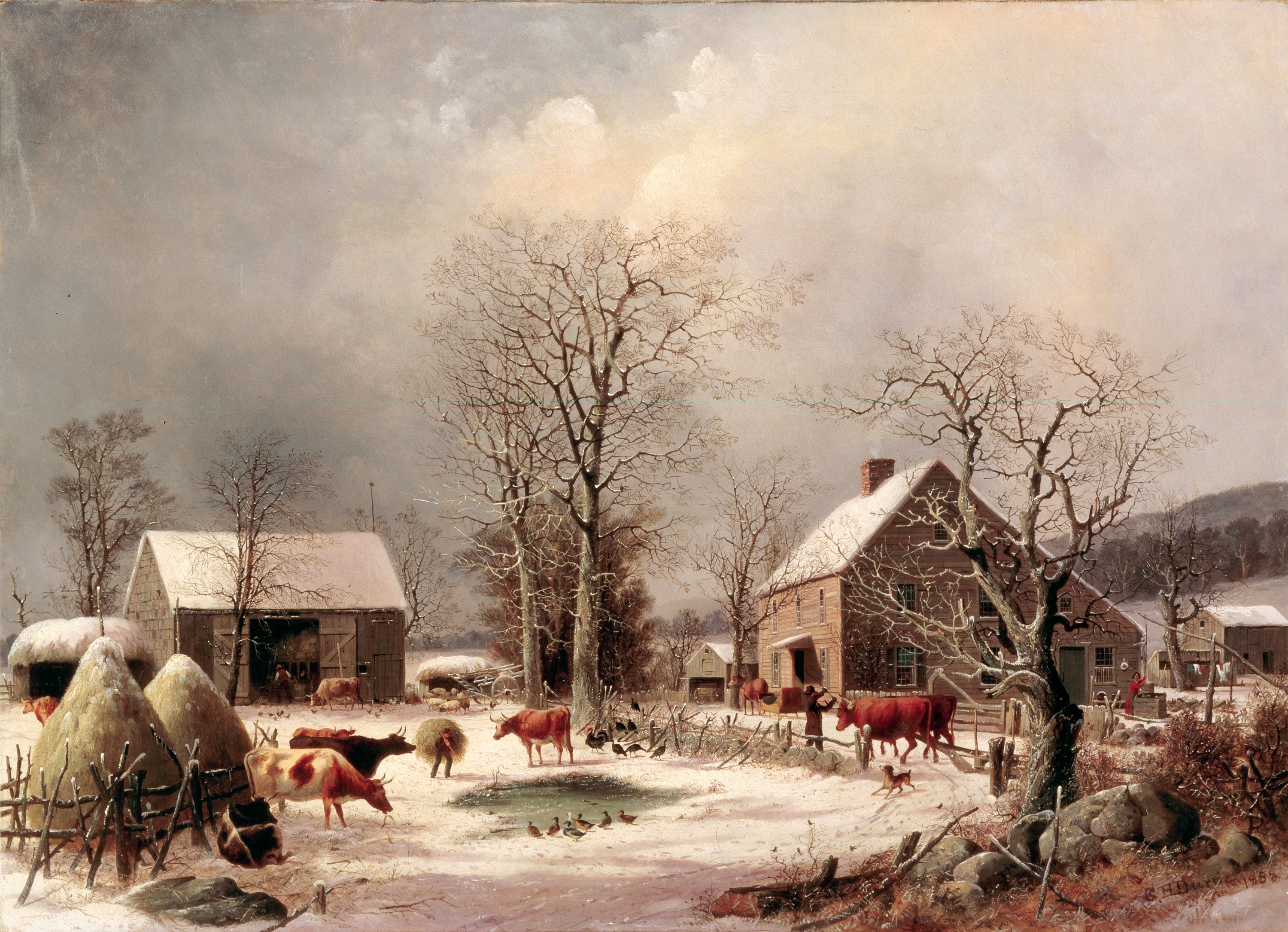 Civil War George H Durrie Rural Winter Scenes