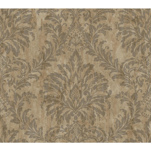 Weatherby Woods Green and Seafoam Stucco Damask Wallpaper