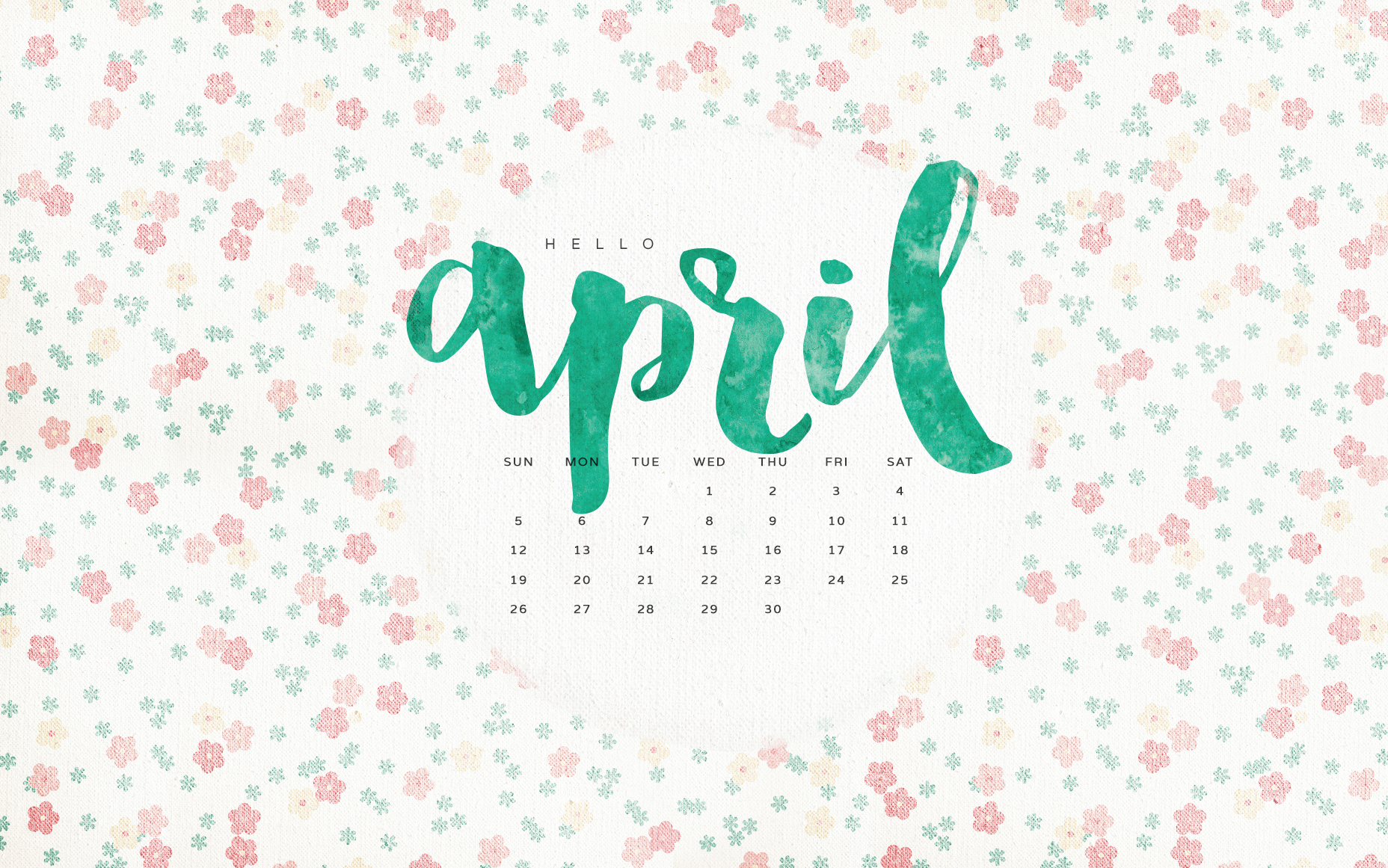 Desktop Wallpaper Calendar April On