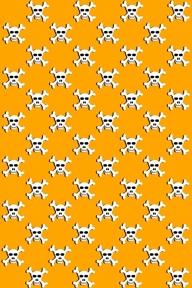 Orange Skull iPhone HD Wallpaper