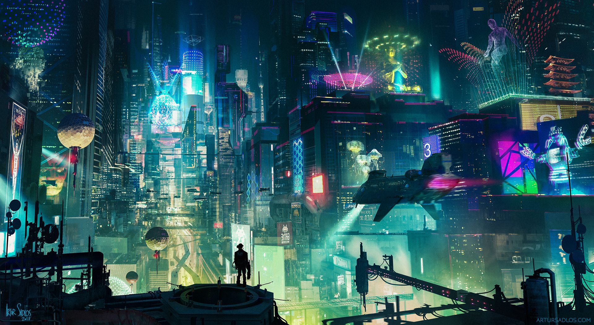 Cyberpunk Cityscape City Skyscraper Building Futuristic Wallpaper