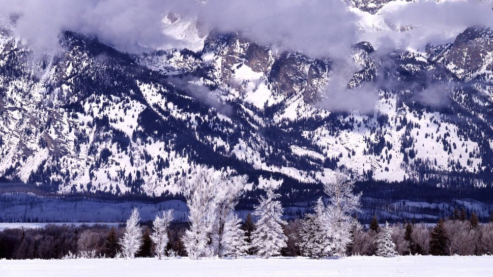 Winter Morning On The Teton Range Wyomin Wallpaper