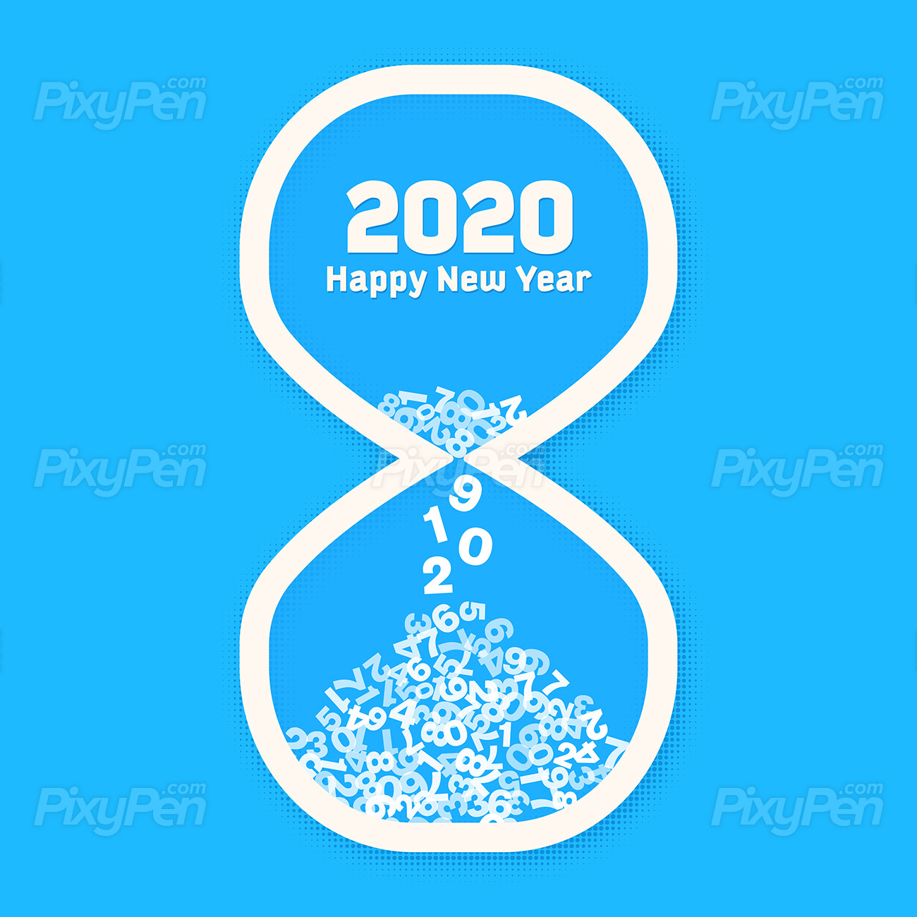New Year Countdown Vector Illustration Pixypen